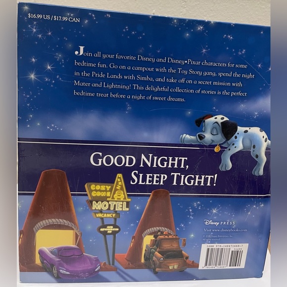 Disney Bedtime Stories Book Monster's Inc Stitch Lion King Toy Story Petetr Pan - Picture 2 of 3